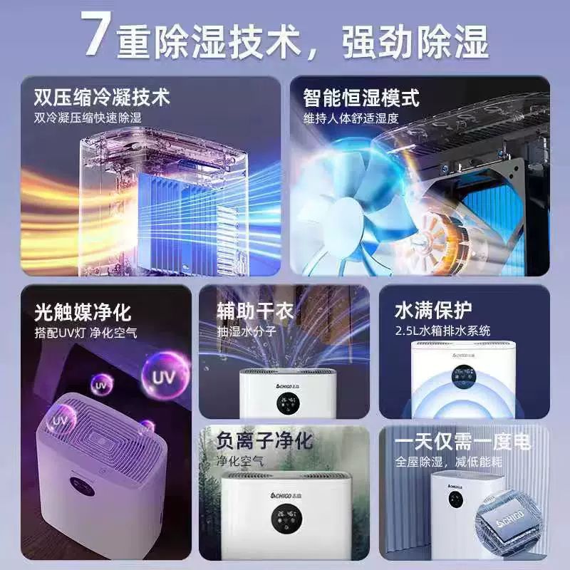 志高回南天除湿机小型家用卧室空气吸湿抽湿神器房间除潮湿干燥机 图片 5
