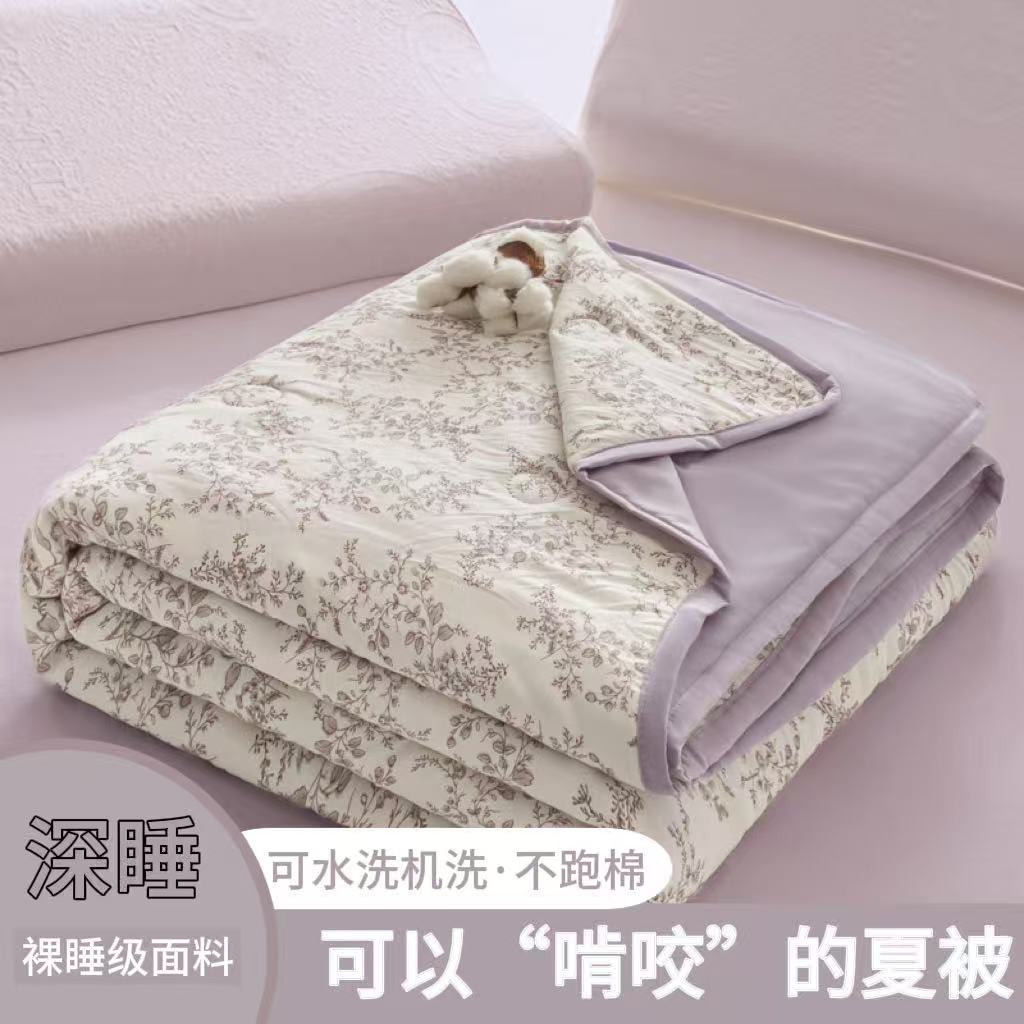A类母婴级夏凉被可机洗水洗棉空调被卡通印花儿童学生被芯