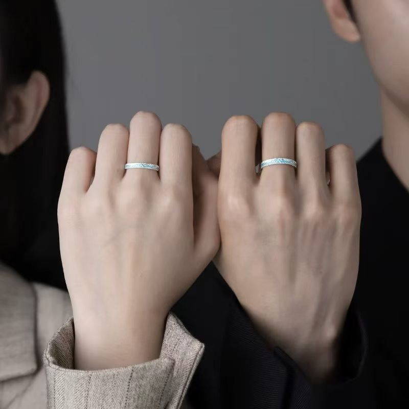 Changbai Mountain Couple's Rings, Pair Of Rings Couples, With Niche, High-end Feel, Simple And Versatile, Birthday Gift_voghion.com