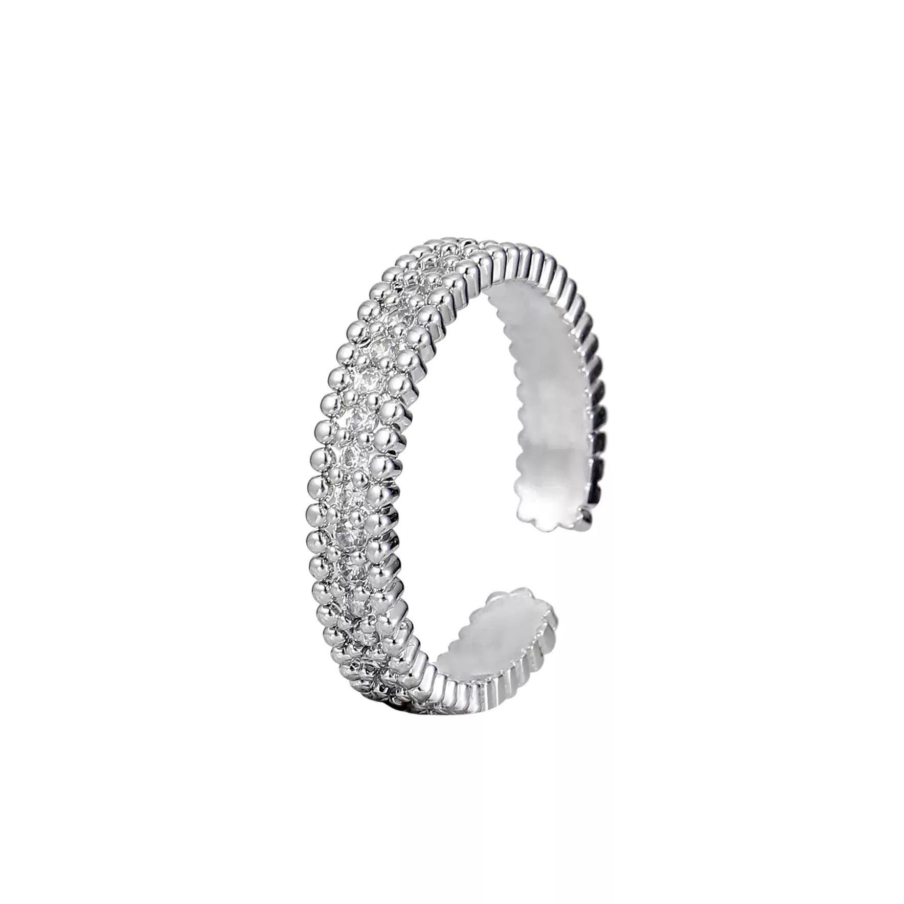 Lujoso anillo para mujer con diseño de cielo estrellado, diseño exclusivo, ajustable y abierto para el dedo índice, exquisito anillo grueso y sencillo._voghion.com