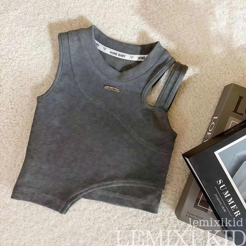 Mädchen Tanktop Mit Cargohose Im Street-dance-stil Für Den Sommer_voghion.com