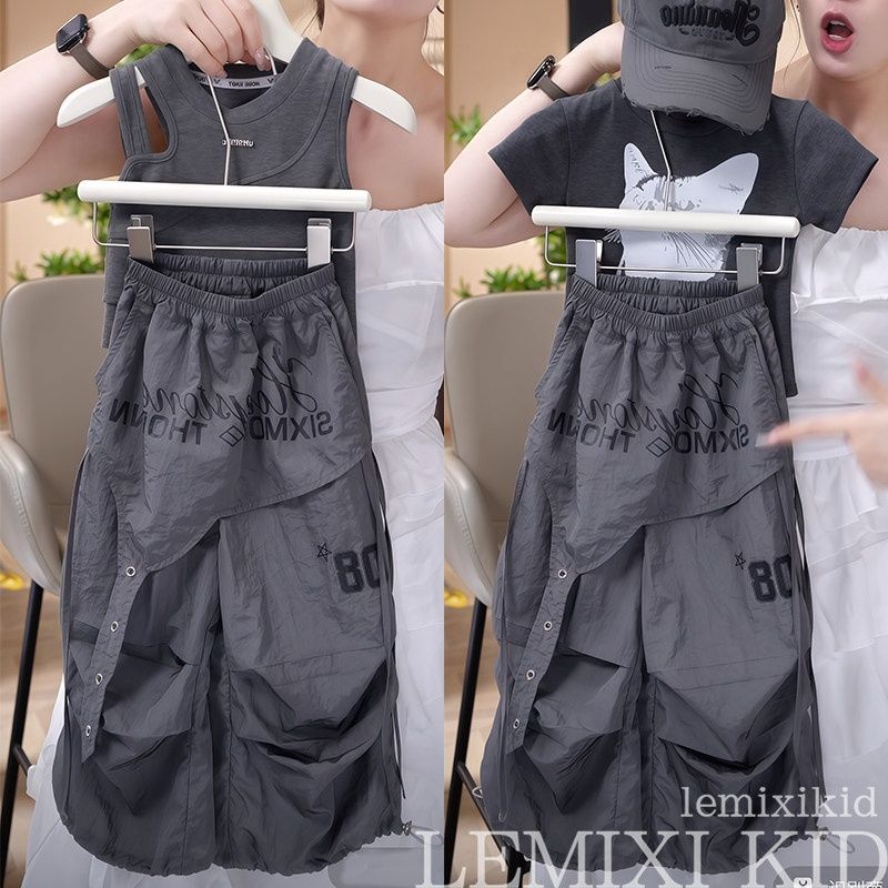 Mädchen Tanktop Mit Cargohose Im Street-dance-stil Für Den Sommer_voghion.com