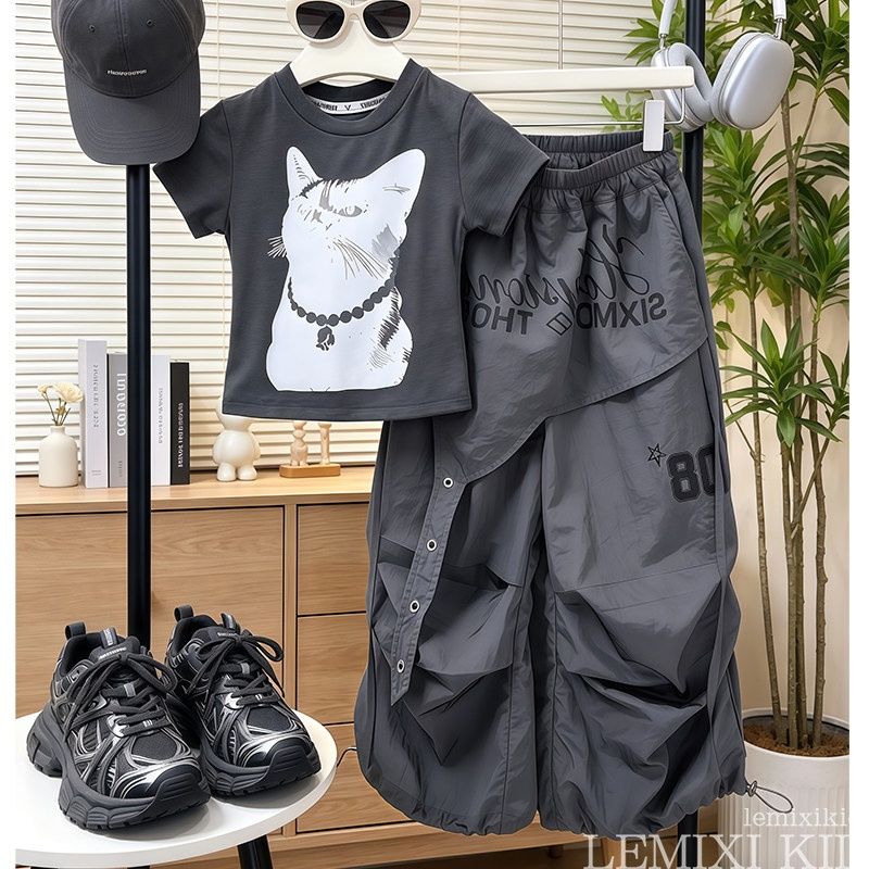 Mädchen Tanktop Mit Cargohose Im Street-dance-stil Für Den Sommer_voghion.com