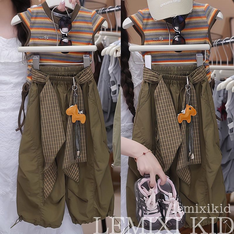 Mädchen Tanktop Mit Cargohose Im Street-dance-stil Für Den Sommer_voghion.com