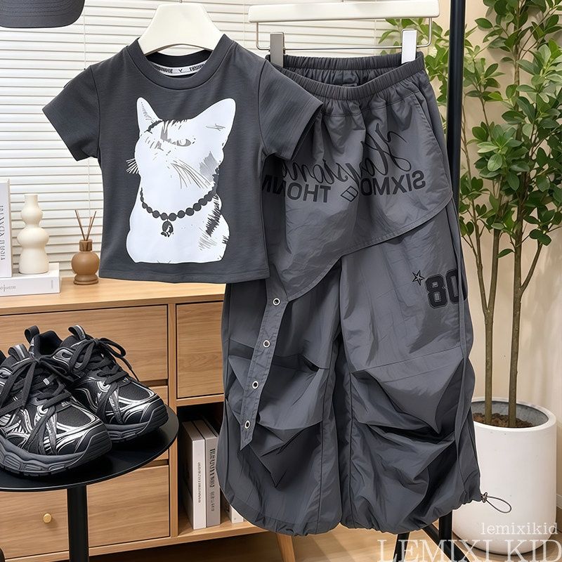 Mädchen Tanktop Mit Cargohose Im Street-dance-stil Für Den Sommer_voghion.com