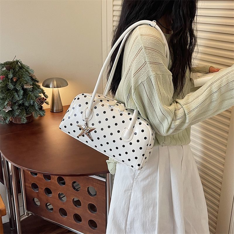 Fashionable Niche Polka Dot Shoulder Underarm For Women, 2026 New Commuter Handbag, Boston Small Tote Bag, Pillow Bag_voghion.com