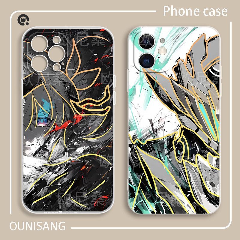 个性线条流萤萨姆机甲手机壳适用于苹果OP