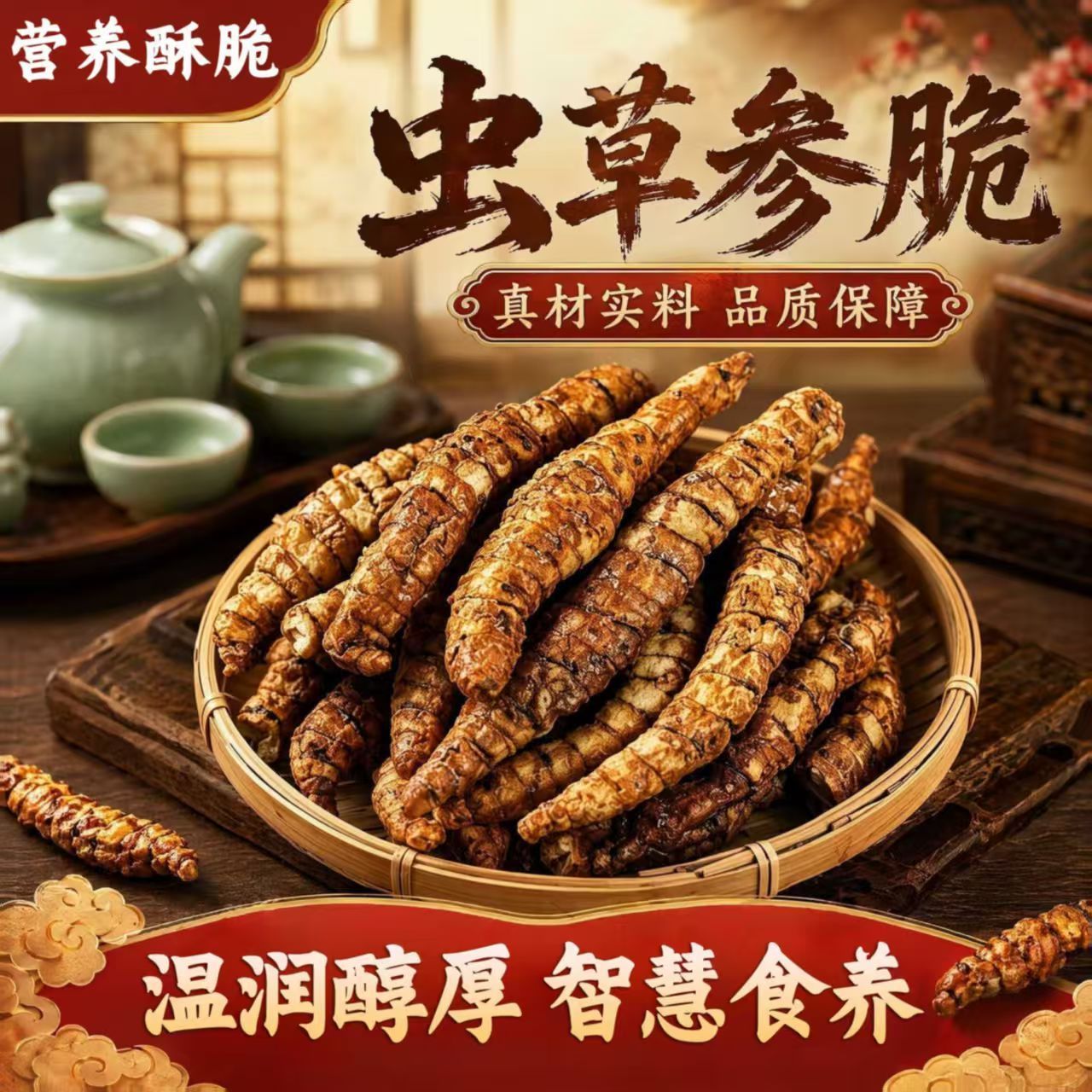 云南特产虫草参脆开袋即食休闲解馋原味麻辣番茄营养酥脆美味滋补 图片 5