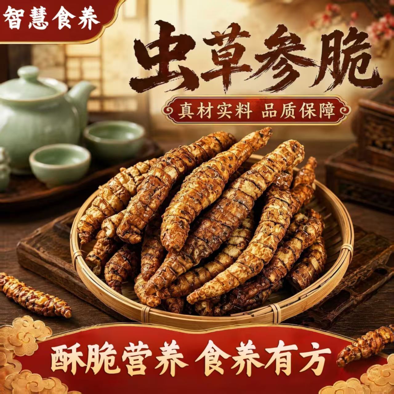 云南特产虫草参脆开袋即食休闲解馋原味麻辣番茄营养酥脆美味滋补 图片 2