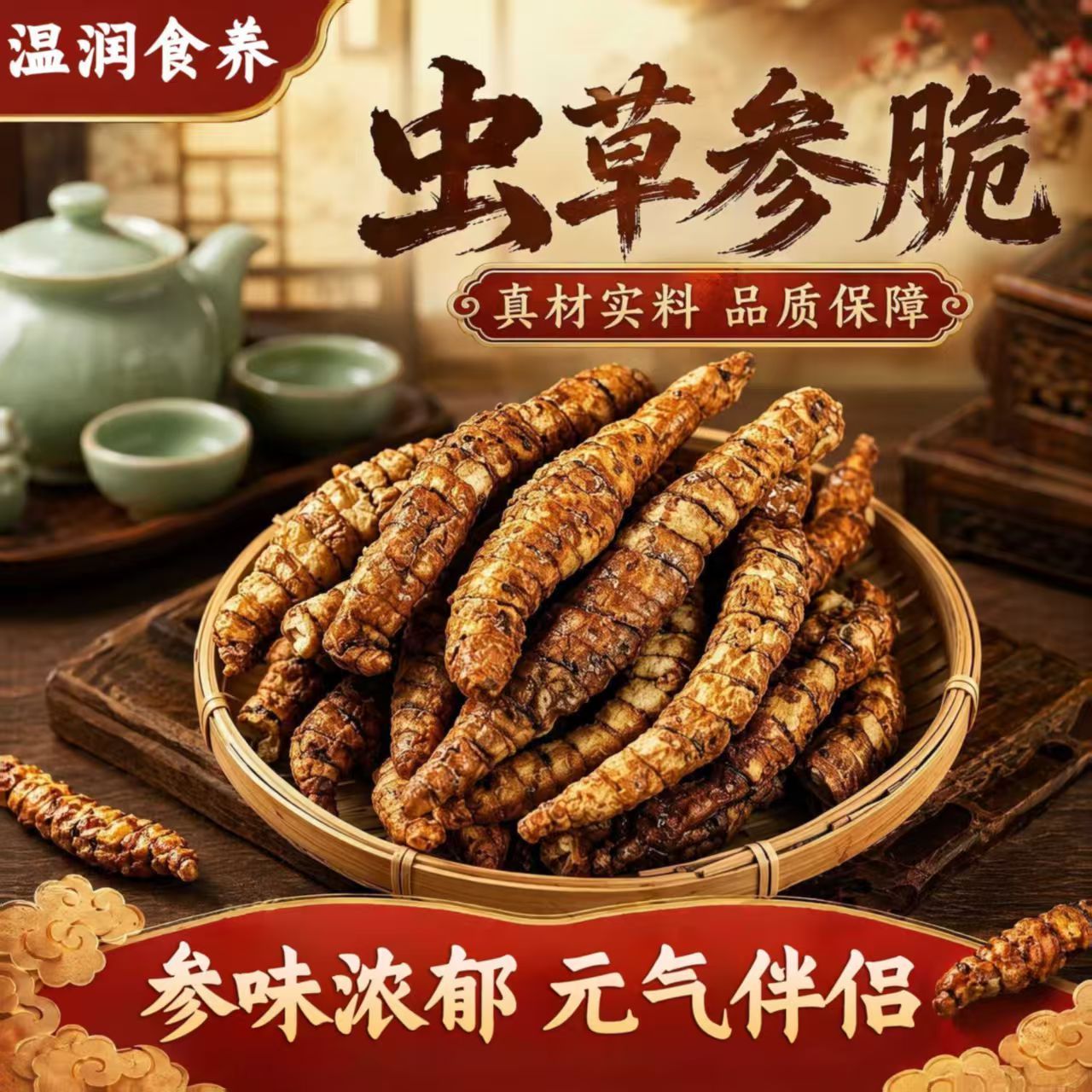 云南特产虫草参脆开袋即食休闲解馋原味麻辣番茄营养酥脆美味滋补 图片 3