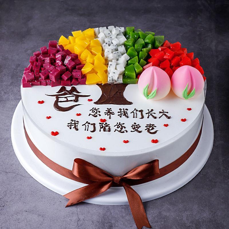 爸爸辛苦了大树欧式水果生日蛋糕模型仿真2020新款假蛋糕样品【3月4