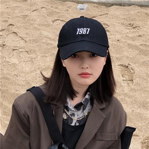 Spring and summer new Korean version of the wild ins1987 letter peaked cap female student trendy sunscreen baseball cap hat female