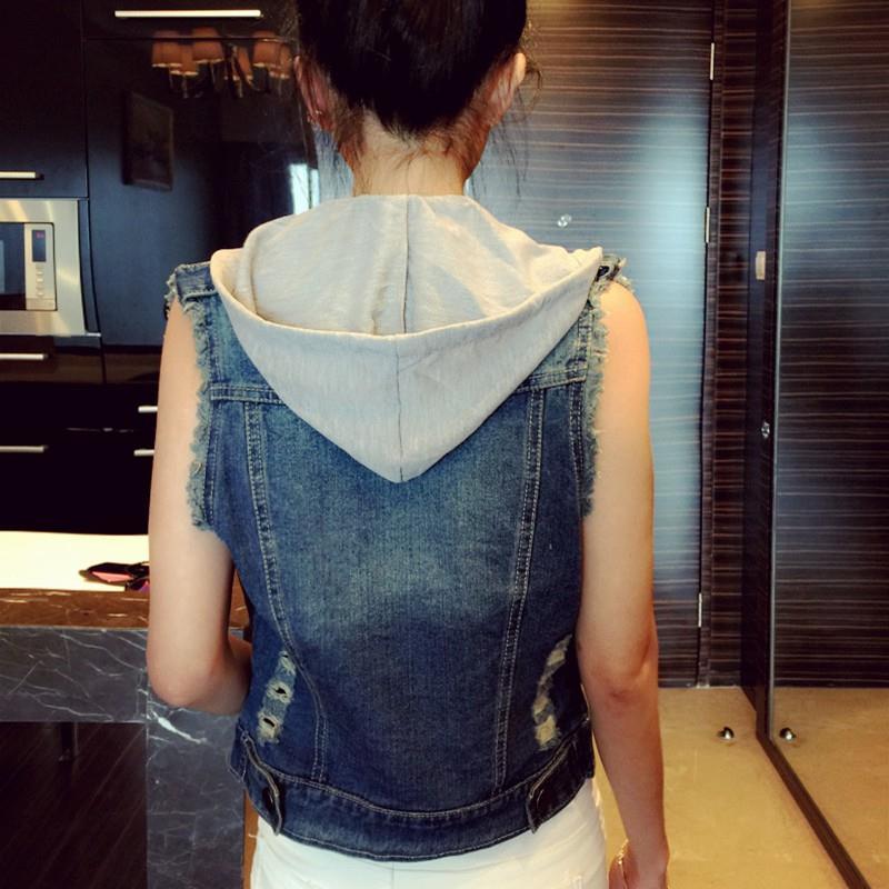 Every day special offer denim vest women's spring and summer all-match self-cultivation vest rivets show thin short T-shirt vest shoulder small coat