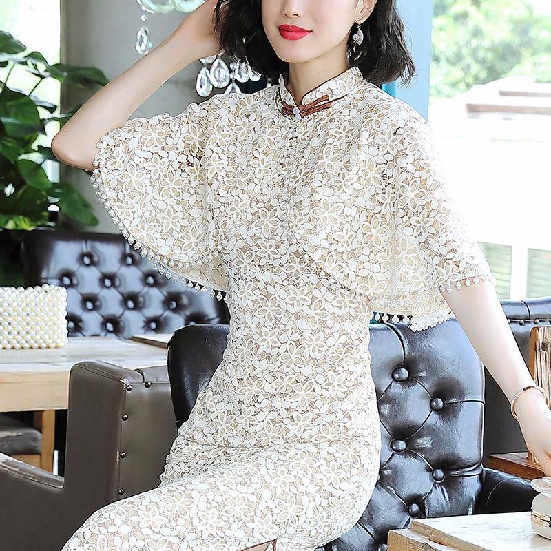 半妖景甜司藤同款衣服服装裙子披肩连衣裙汉服改良版老款旗袍年轻