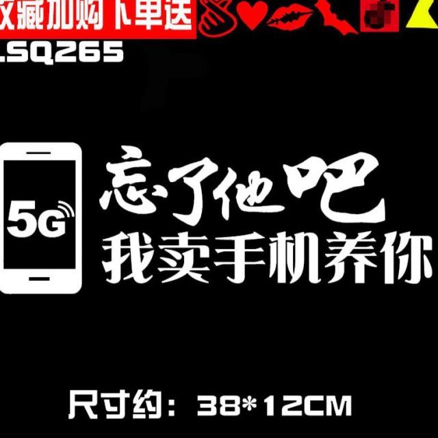 魂速 忘了他吧车贴 我卖手机水果鸡蛋开塔吊花店装监控养你车贴纸