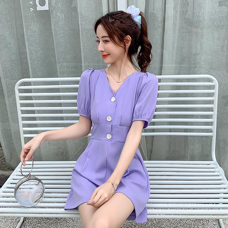 Retro puff sleeve jumpsuit women's 2023 summer new Korean version slimming high waist and careful machine jumpsuit wide-leg shorts [completed on February 12]