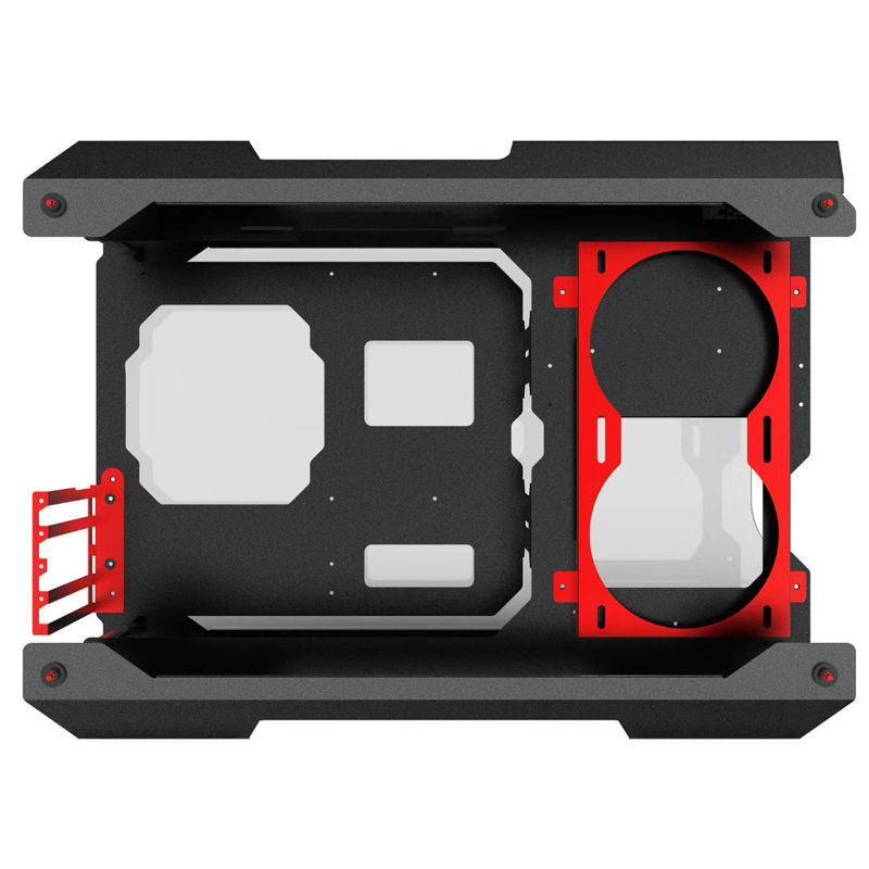 碩果01mini全透明開放式分體式水冷Q01電腦支持長顯卡ATX主板機箱~特價