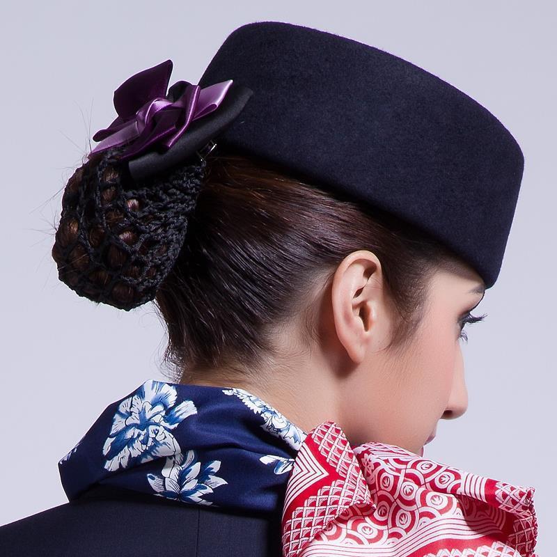 东航空姐制服配饰帽子秋冬款圆顶加厚女帽子青年学生空乘工作礼帽