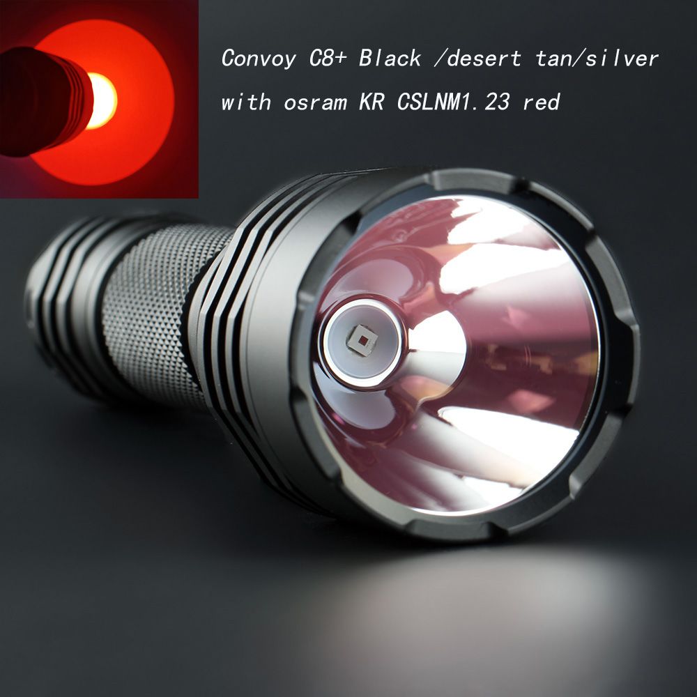 不含电池Convoy C8+ 红光 蓝光 绿光18650手电筒