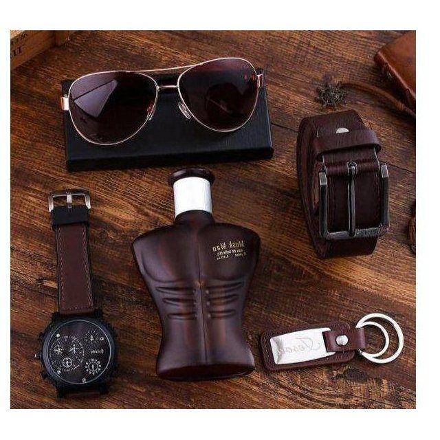 quartz wrist watch leather wallet gift set for boyfriend men