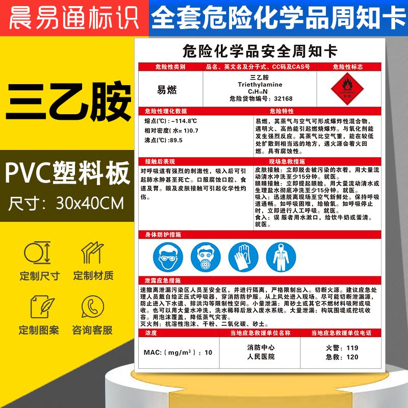 三乙胺危险化学品周知卡危废危化危险品废物化学品危险源风险职业