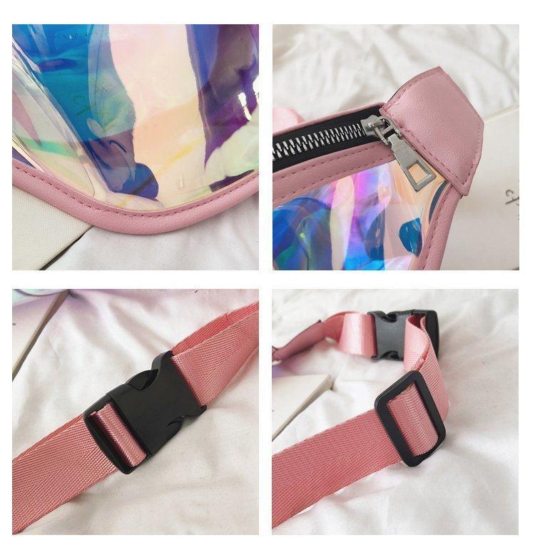 Fashion Laser Waist Bag Transparent All-Match Bag New Waist Bag Ins Women'S Messenger Bag Sports Bag