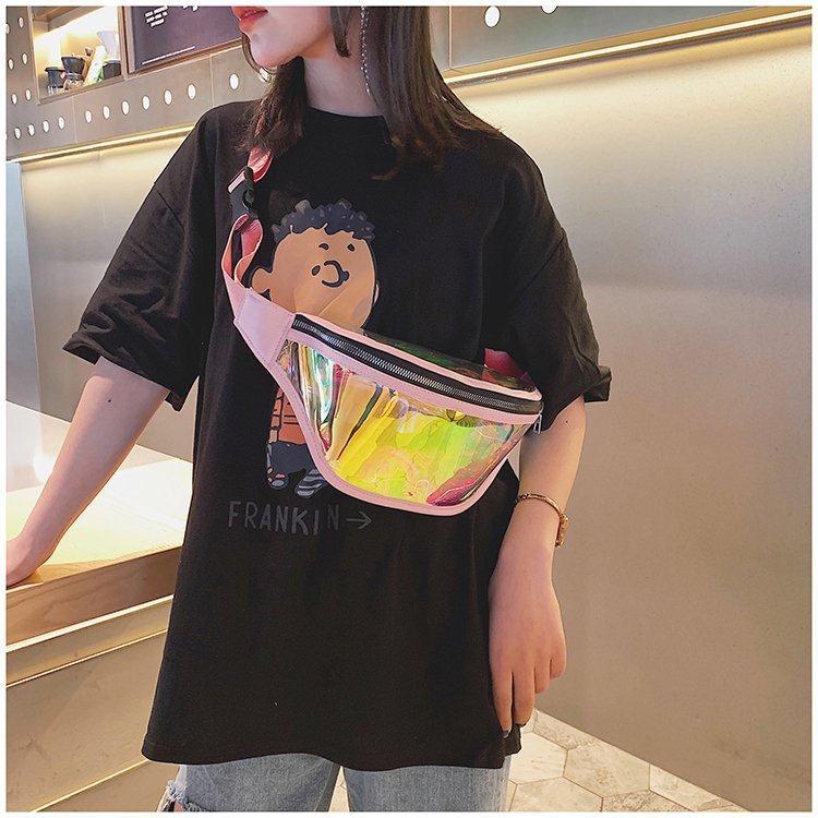 Fashion Laser Waist Bag Transparent All-Match Bag New Waist Bag Ins Women'S Messenger Bag Sports Bag