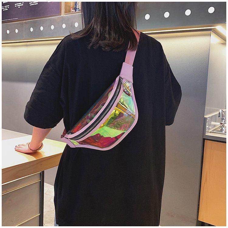 Fashion Laser Waist Bag Transparent All-Match Bag New Waist Bag Ins Women'S Messenger Bag Sports Bag