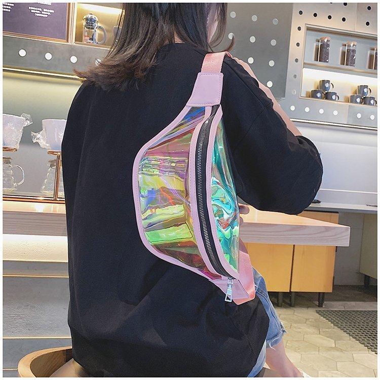 Fashion Laser Waist Bag Transparent All-Match Bag New Waist Bag Ins Women'S Messenger Bag Sports Bag