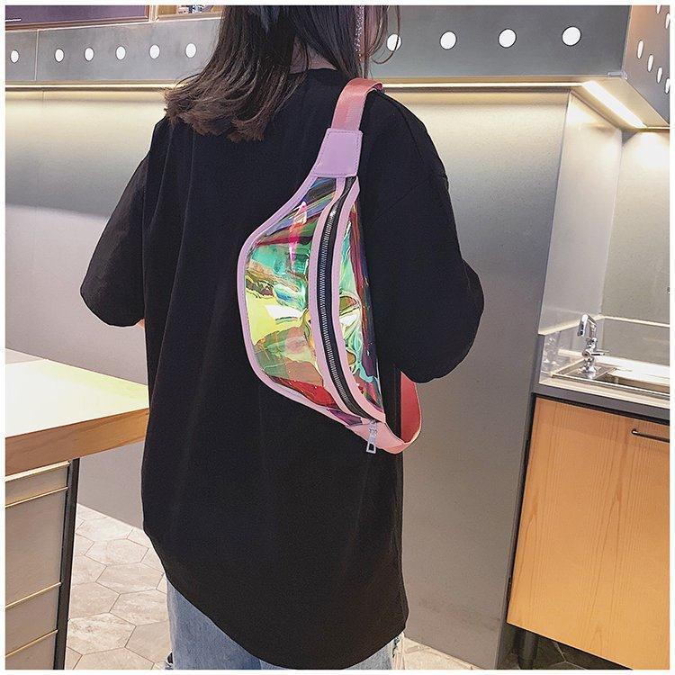 Fashion Laser Waist Bag Transparent All-Match Bag New Waist Bag Ins Women'S Messenger Bag Sports Bag