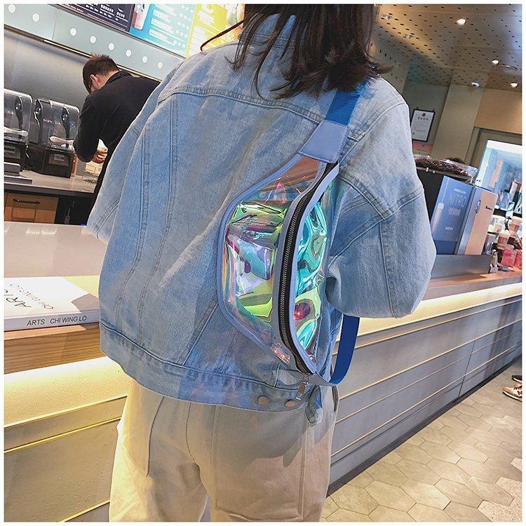 Fashion Laser Waist Bag Transparent All-Match Bag New Waist Bag Ins Women'S Messenger Bag Sports Bag