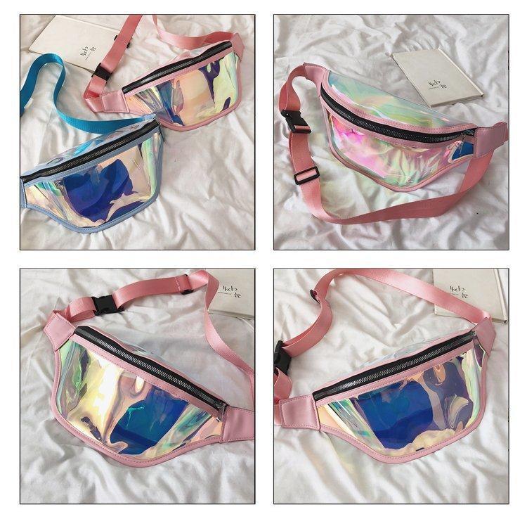 Fashion Laser Waist Bag Transparent All-Match Bag New Waist Bag Ins Women'S Messenger Bag Sports Bag