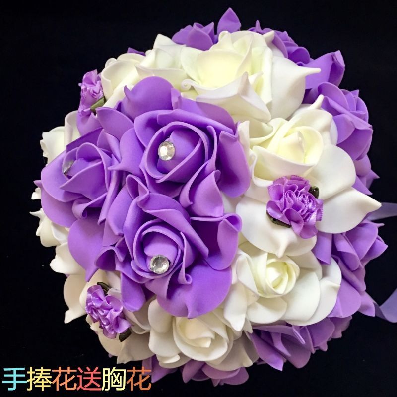 韩式新娘手捧花结婚婚礼鲜花布置婚庆用品伴郎伴娘姐妹团手拿捧花 虎窝拼