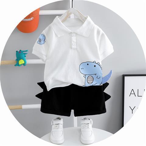 Baby children's clothing boy baby handsome short-sleeved suit boy summer clothes little boy summer two-piece suit