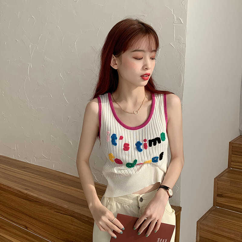 夏季新款韩版网红针织小吊带背心女外穿修身显瘦辣妹短款上衣