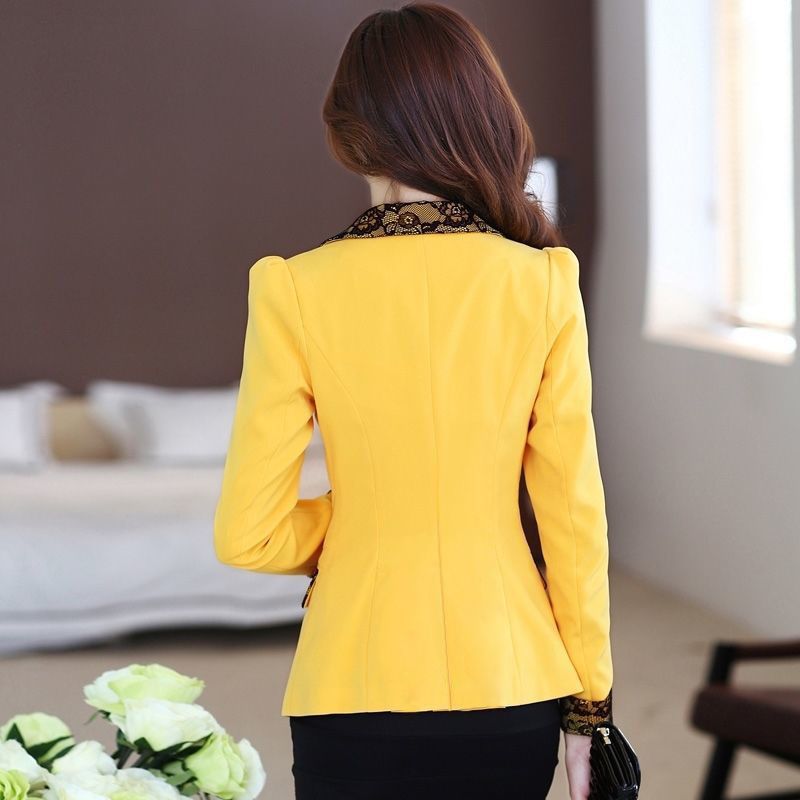 Lace stitching small suit 2020 spring and autumn new slim slim jacket long-sleeved small suit trendy women's jacket