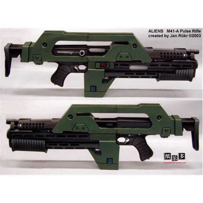 纸乐多3d纸模型 现代兵器美国m41-a脉冲步纸模1:1械手工剪纸