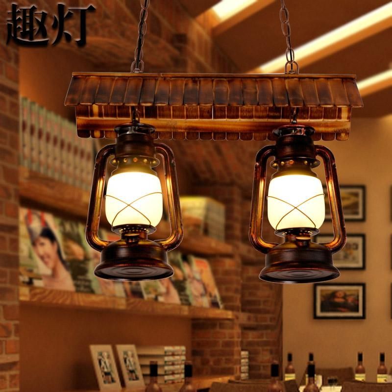 复古怀旧个性创意竹艺马灯民宿酒吧台餐厅饭店服装店中式仿古吊灯
