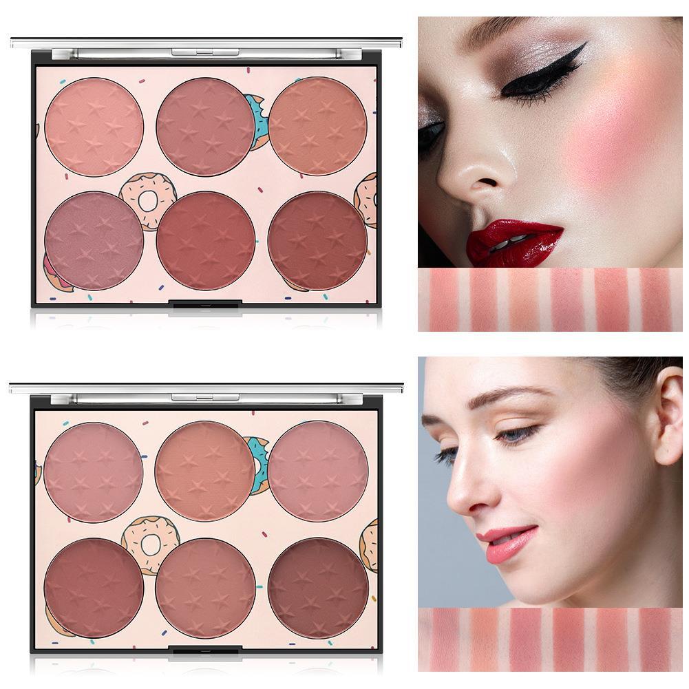 2023MISS ROSE 6colors Matte Shimmer Blush Palette Disco fard in polvere a 6 colori_voghion.com