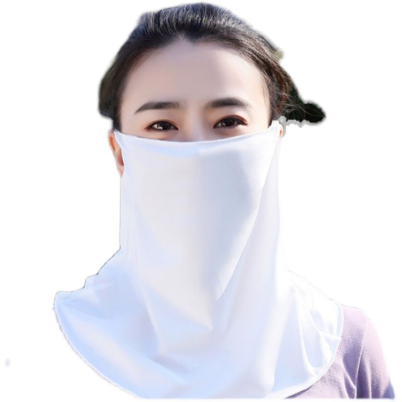 防晒面罩遮脸护颈女士夏季薄款冰丝挂耳围脖骑行遮阳防紫外线面巾