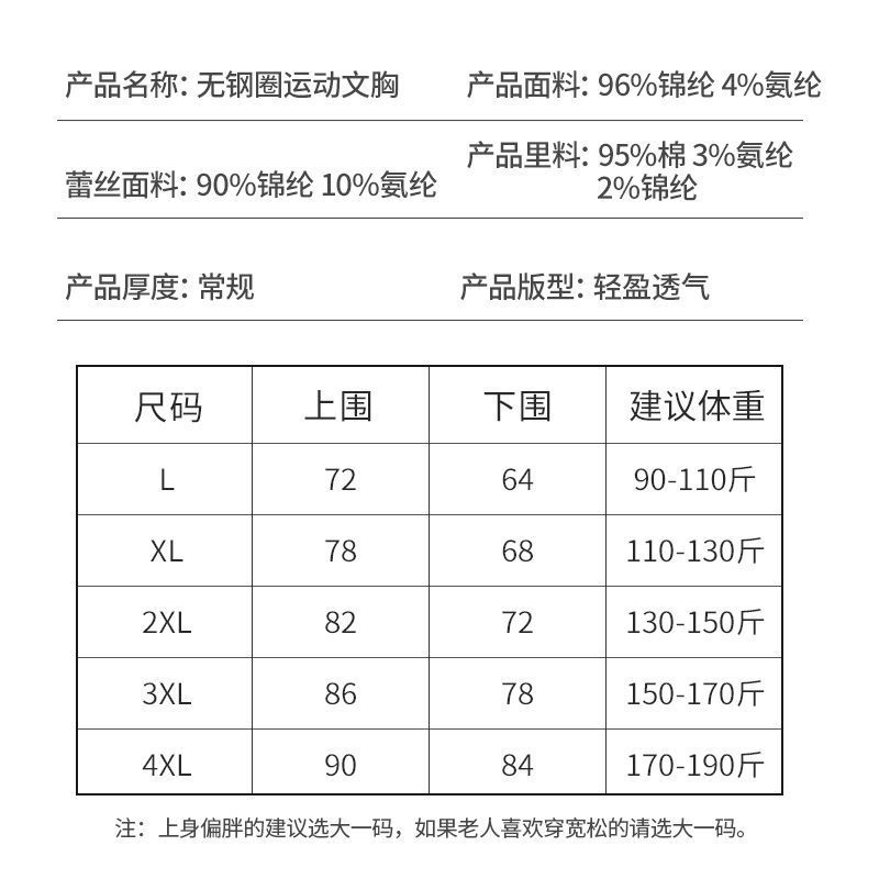 北极绒妈妈文胸无钢圈中老年背心式聚拢胸罩薄款运动内衣女加大码