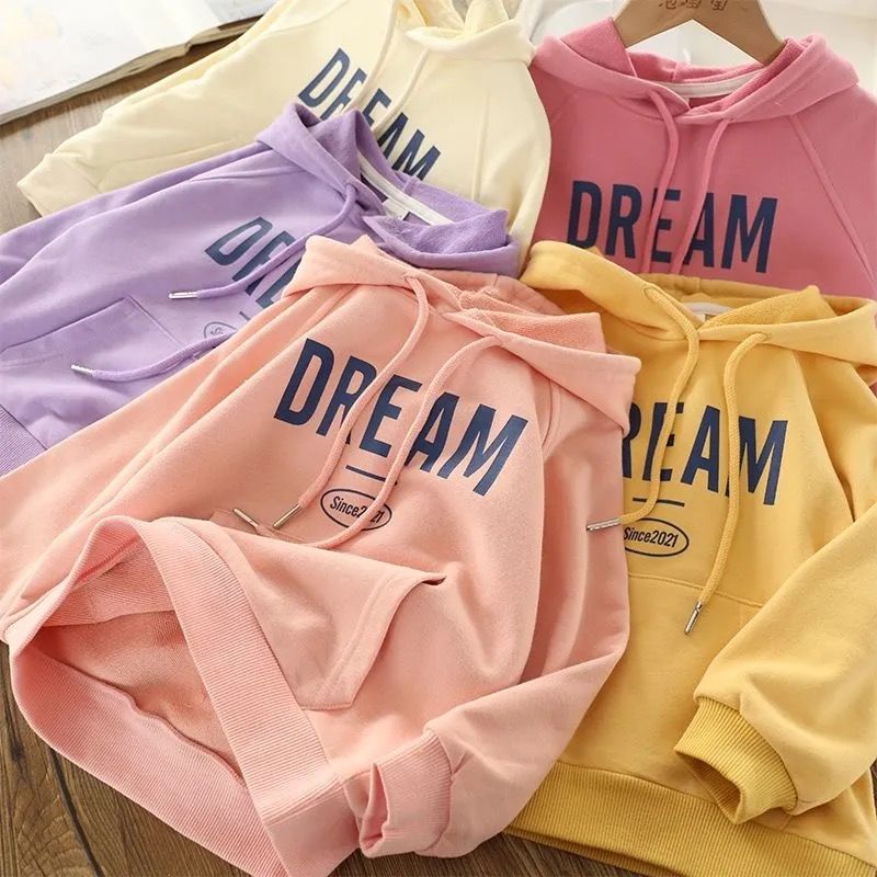 Girls' spring and autumn thin Hoodie 2022 new middle school and university children's bottoming top loose foreign style children's jacket