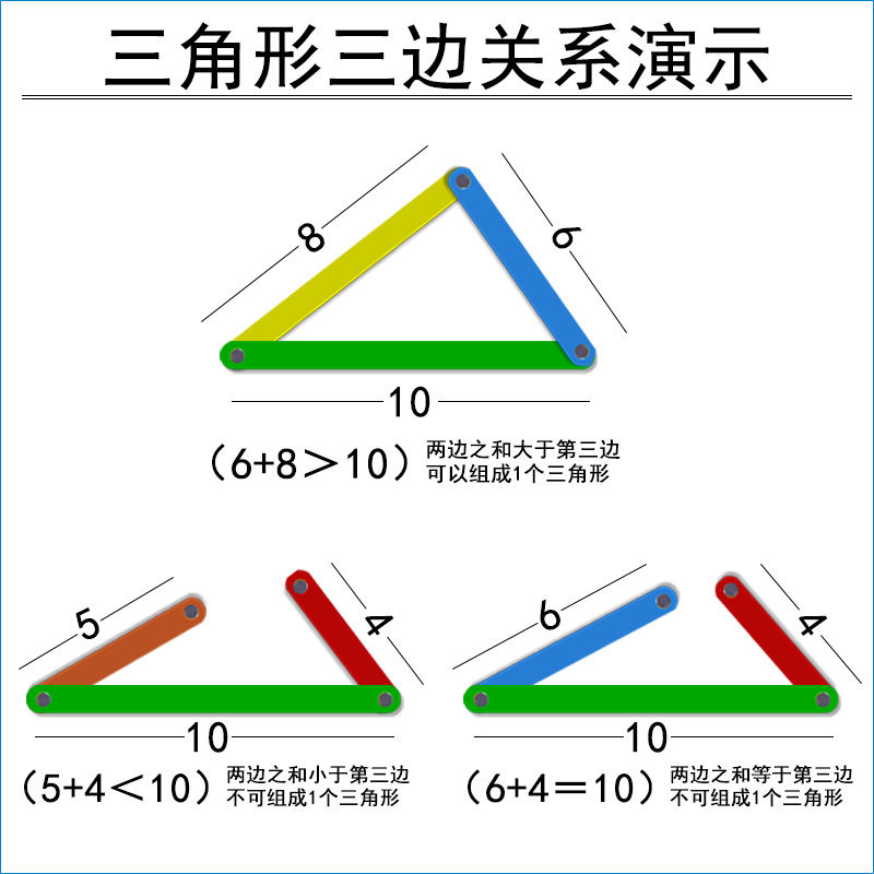 平行四边形活动框架小学生数学图形磁性拼接条教师教具学具角度的 虎窝拼