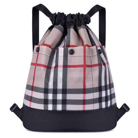 韩版百搭尼龙布双肩包女抽绳束口袋大容量轻便旅行包防水运动背包