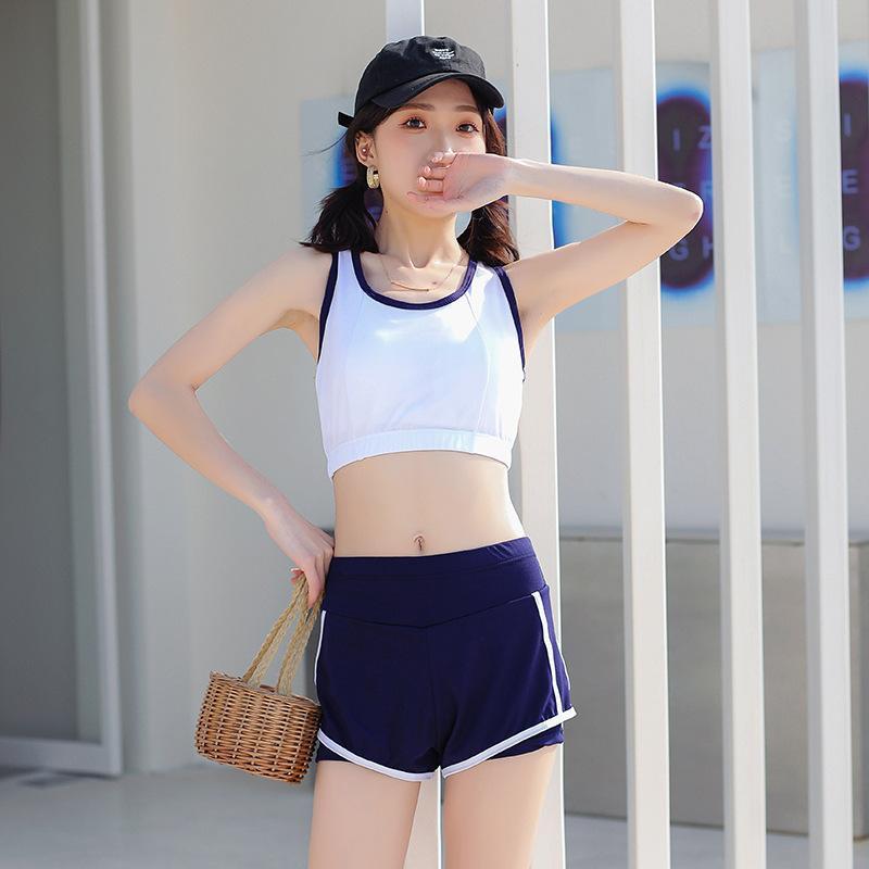 2023 new fashion swimsuit women's summer Korean ins style sunscreen three-piece suit conservative belly cover thin students