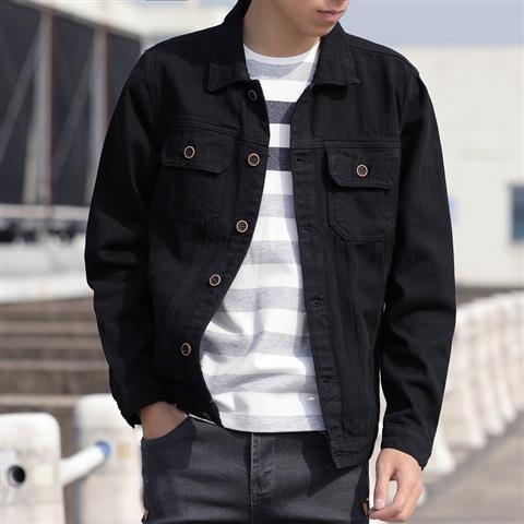Spring tooling Korean version of the white jacket men's loose slim denim plus size jacket trendy handsome loose spring and autumn gown