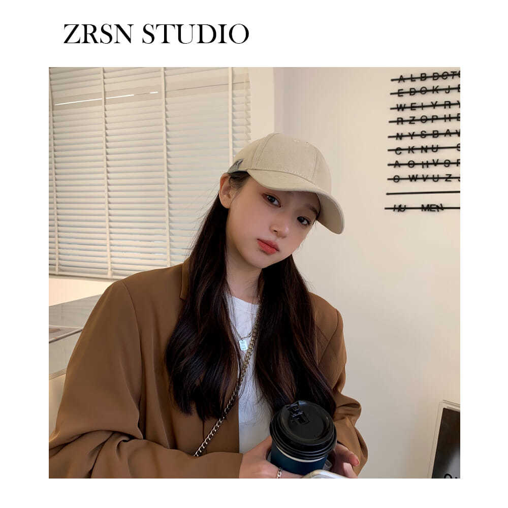 [ZRSN] Korean version of street all-match side patch summer sunshade peaked hat women's ins soft top baseball cap tide