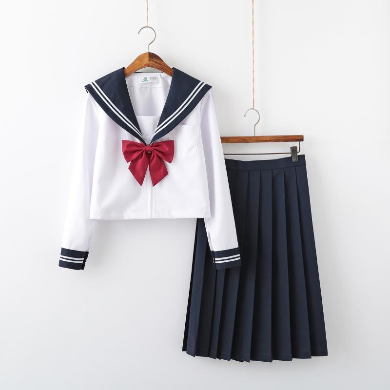 jk制服水手服 女jk基础款白二本三件套日系班服学院风