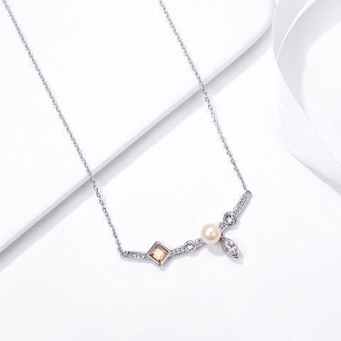 伊泰莲娜项链女锁骨链简约大方仿珍珠装饰清新时尚闺蜜女友礼物
