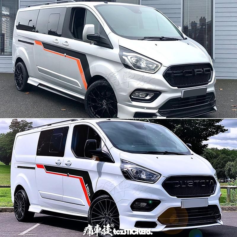 适用于江铃福特新全顺车贴拉花彩条房车装饰改装车身汽车贴纸贴膜
